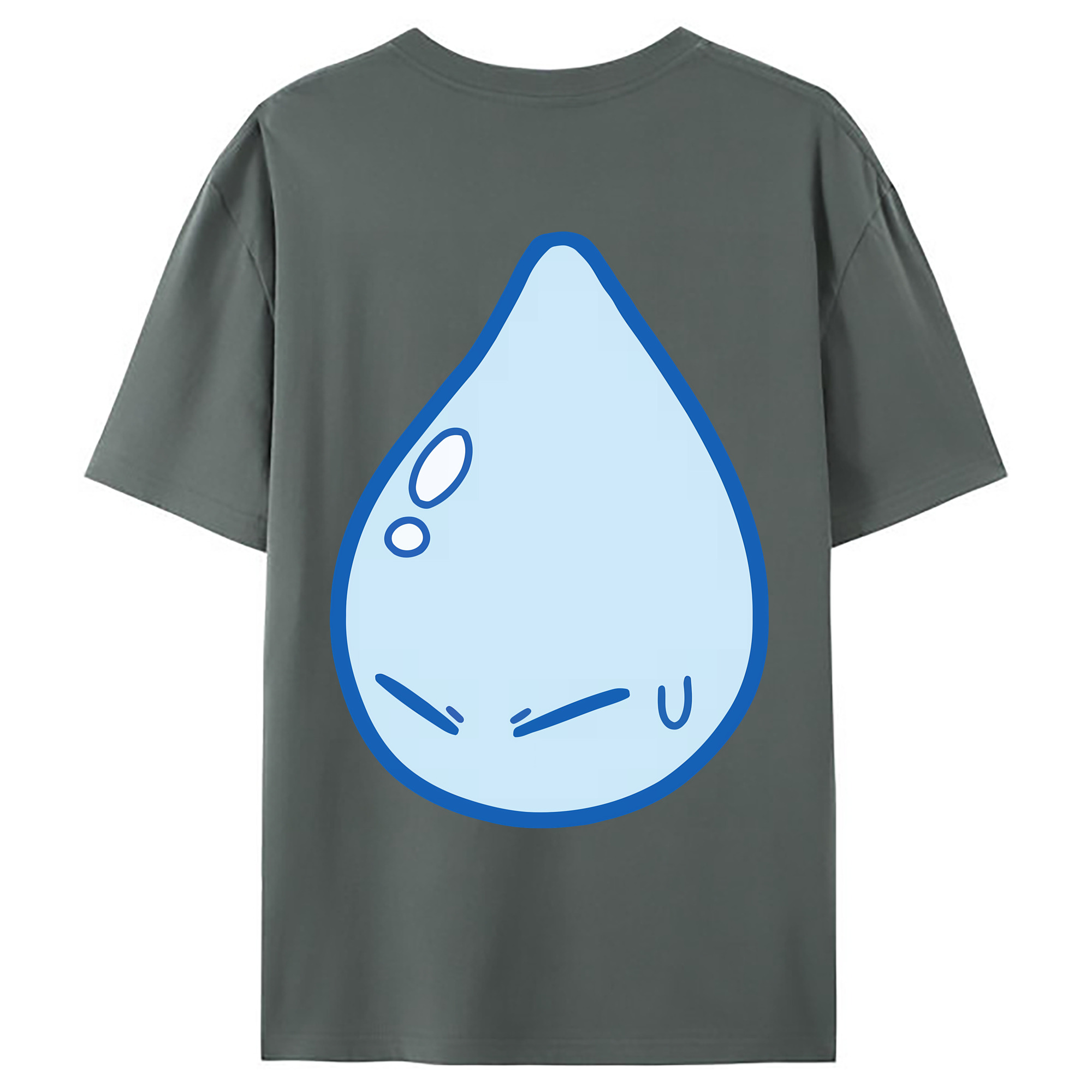 （画像用） 転スラ Regarding Reincarnated to Slime 綿100％ メンズ半袖Tシャツ（バックプリント） 通気性